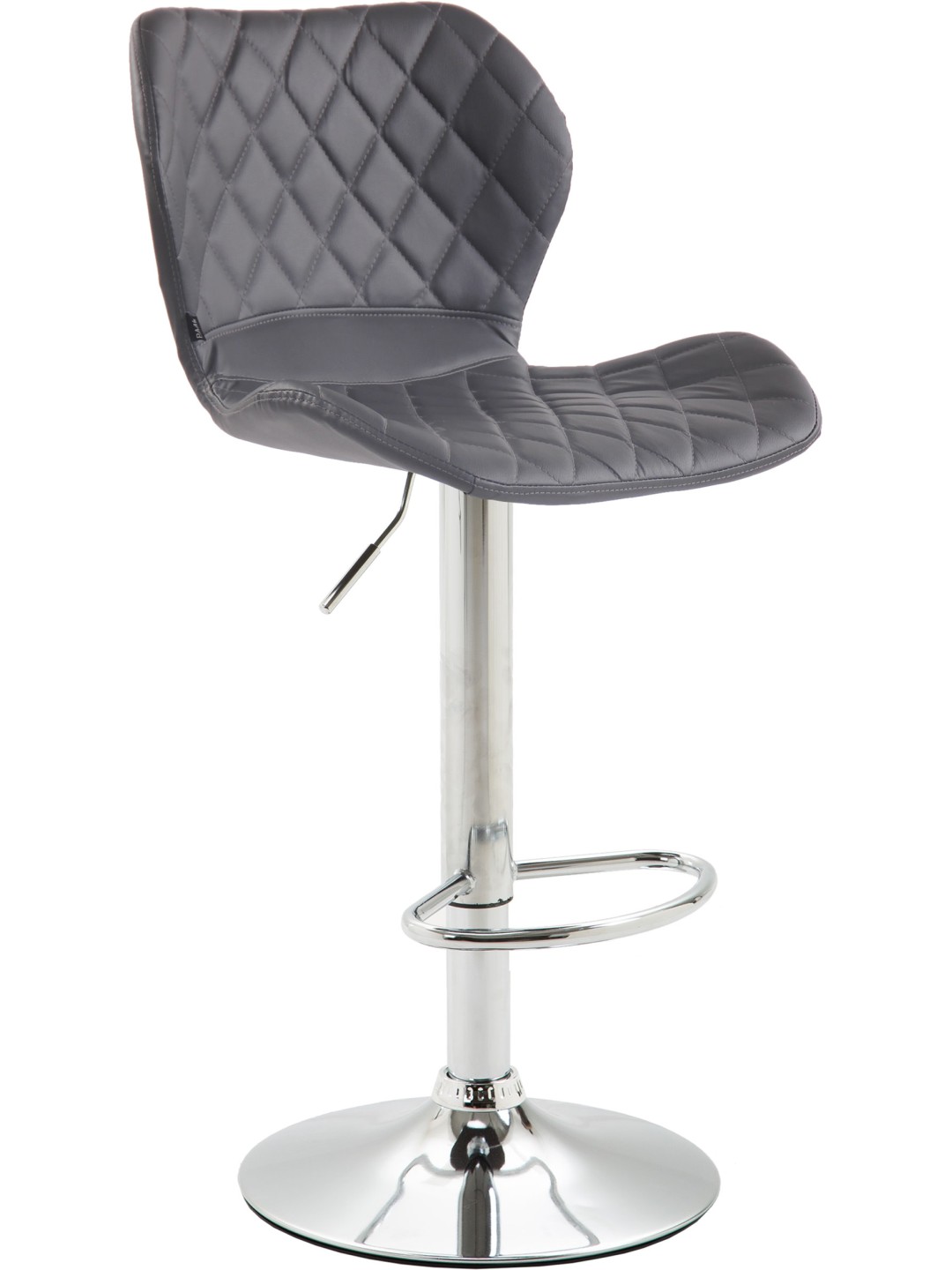 Barstol kork imiteret læder krom, grå