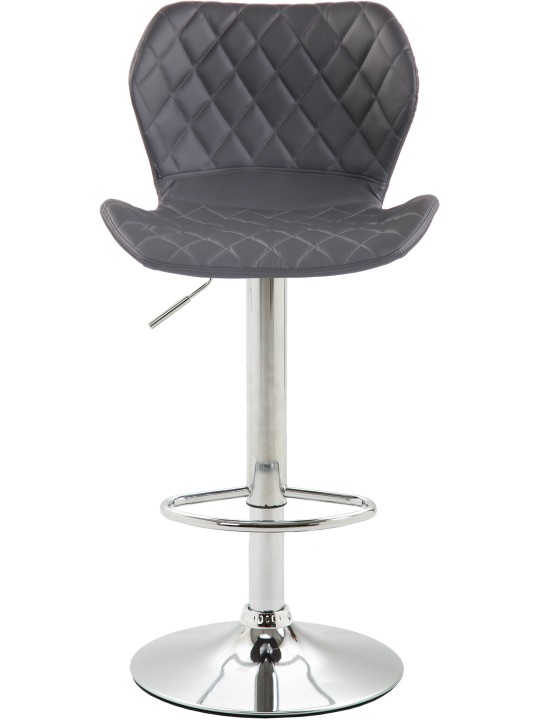 Barstol kork imiteret læder krom, grå