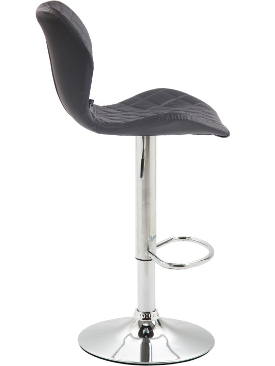 Barstol kork imiteret læder krom, grå