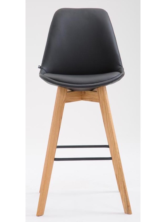 Sæt med 2 barstole Metz imiteret læder natur, sort