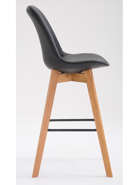 Sæt med 2 barstole Metz imiteret læder natur, sort