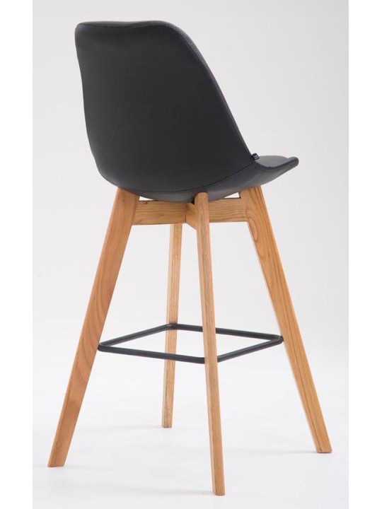 Sæt med 2 barstole Metz imiteret læder natur, sort