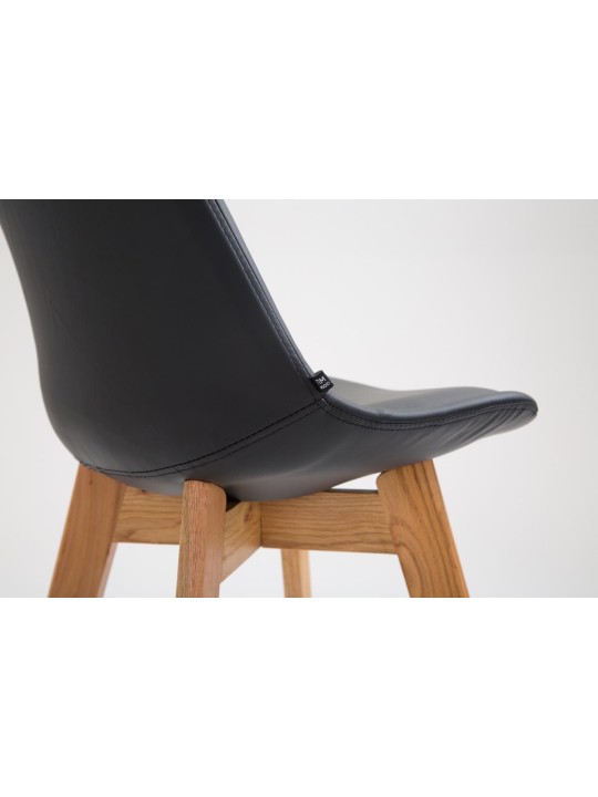 Sæt med 2 barstole Metz imiteret læder natur, sort