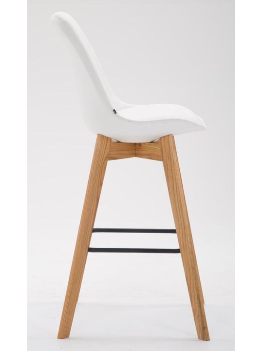 Sæt med 2 barstole Metz imiteret læder natur, hvid