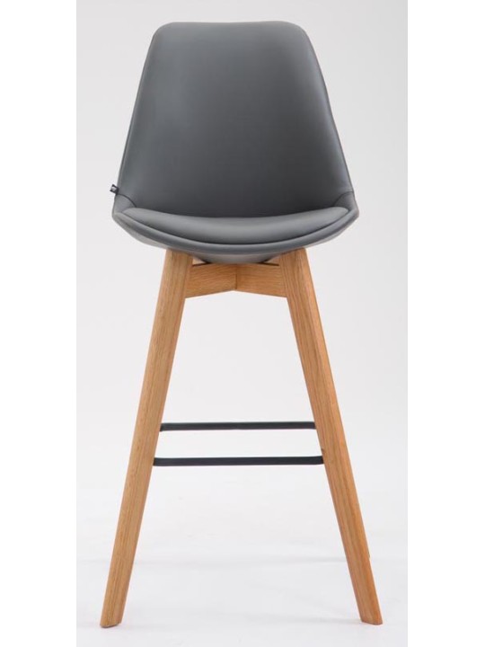 Sæt med 2 barstole Metz imiteret læder natur, grå