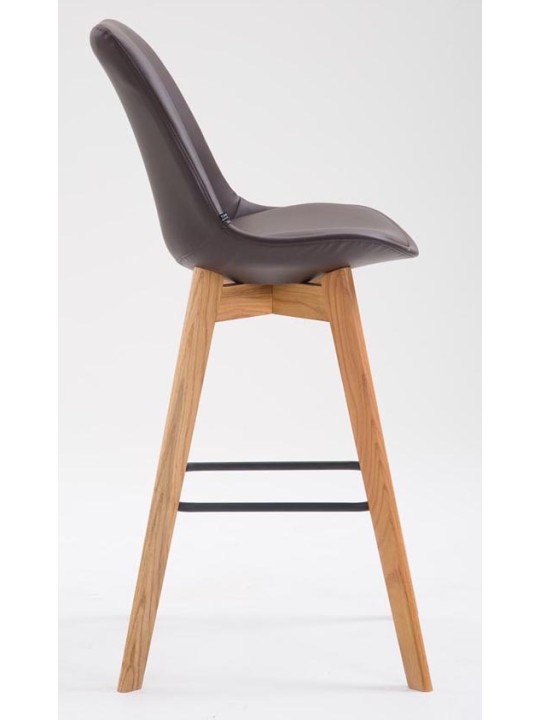 Sæt med 2 barstole Metz imiteret læder natur, brun