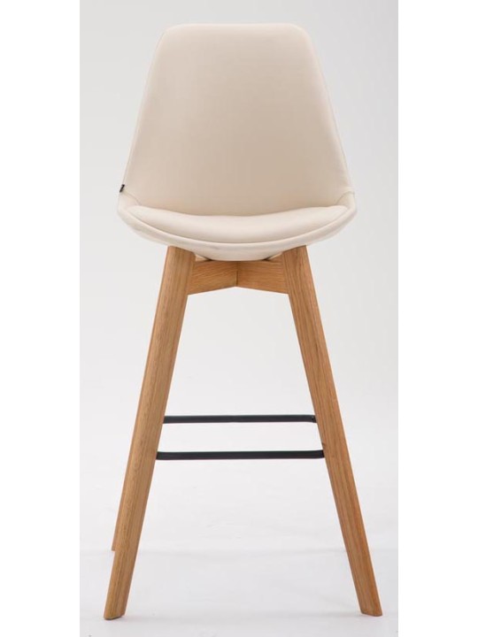 Sæt med 2 barstole Metz imiteret læder natur, creme