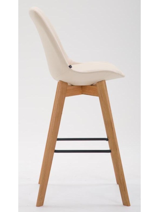 Sæt med 2 barstole Metz imiteret læder natur, creme