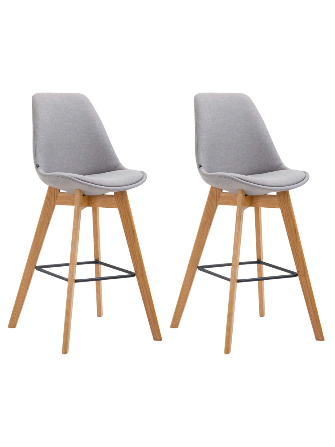 Sæt med 2 barstole Metz stof natur, grå