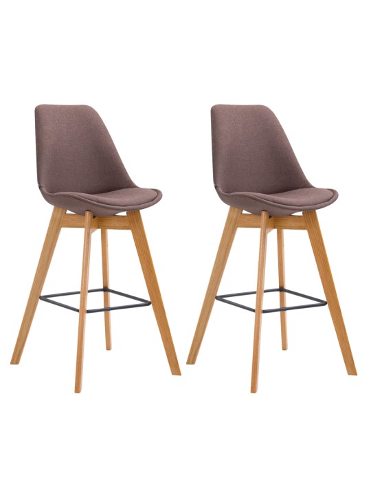 Sæt med 2 barstole Metz stof natur, brun