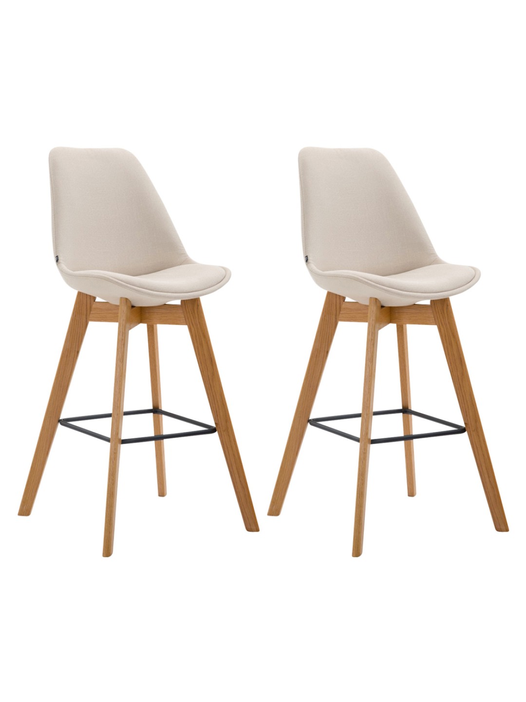 Sæt med 2 barstole Metz stof natur, creme