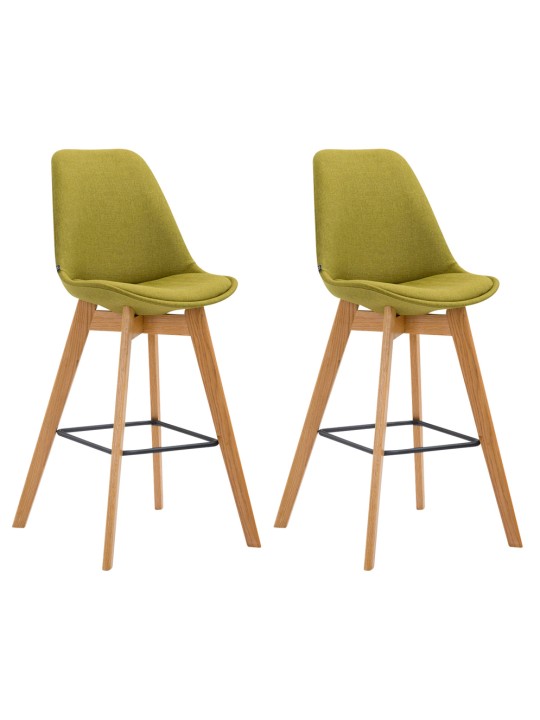 Sæt med 2 barstole Metz stof natur, grøn