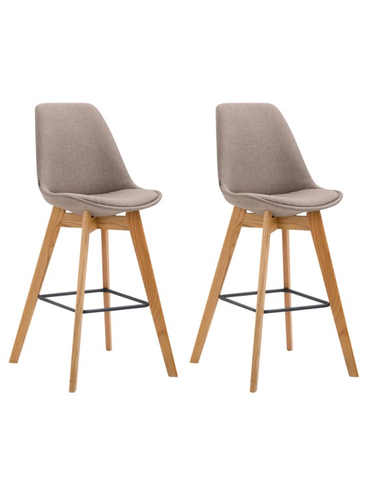 Sæt med 2 barstole Metz stof natur, taupe