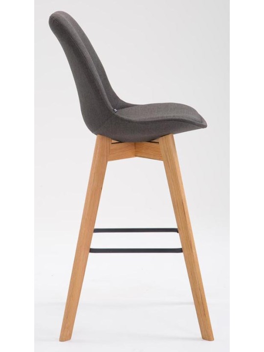 Sæt med 2 barstole Metz stof natur, mørkegrå