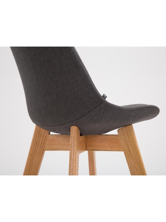 Sæt med 2 barstole Metz stof natur, mørkegrå