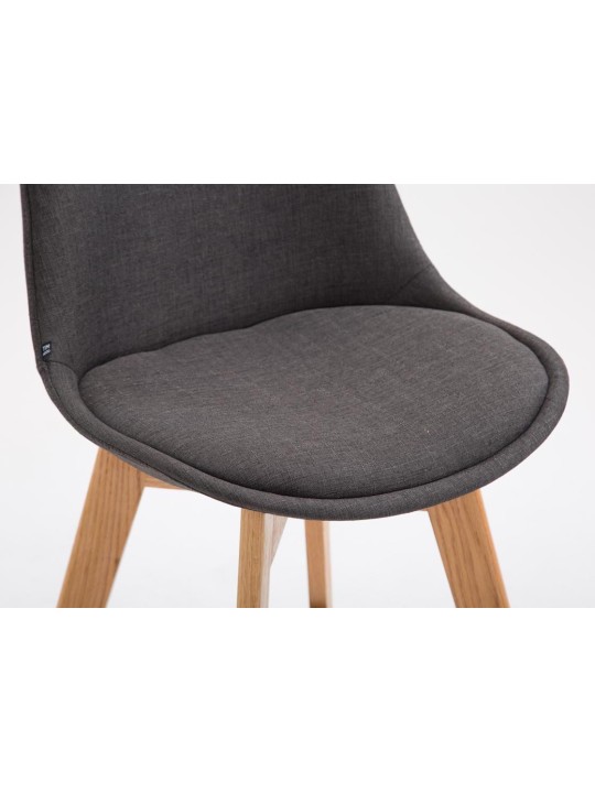 Sæt med 2 barstole Metz stof natur, mørkegrå