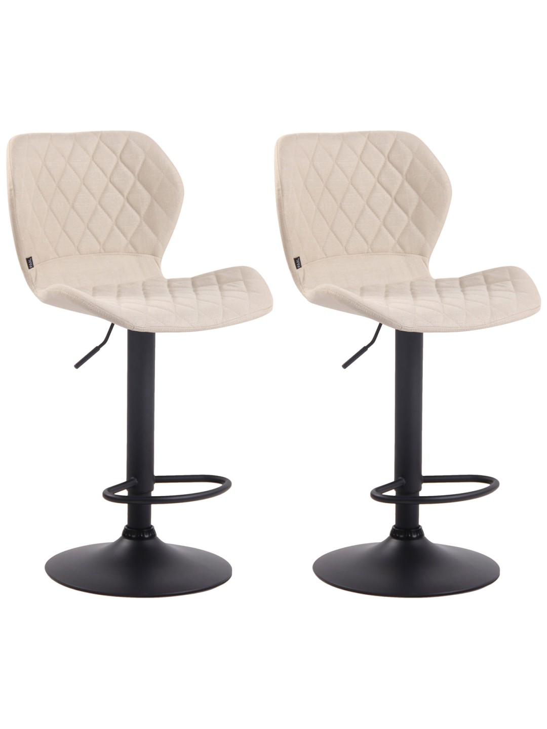 Sæt med 2 barstole korkstof, creme