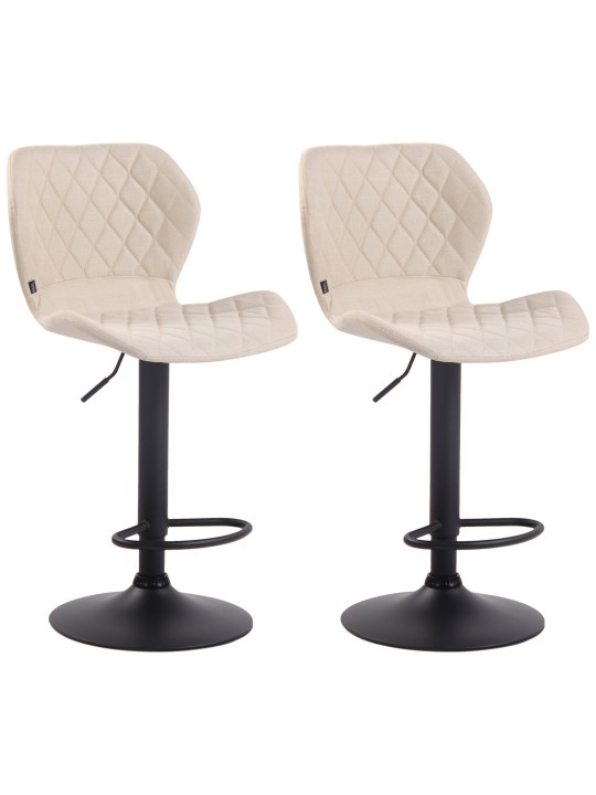 Sæt med 2 barstole korkstof, creme