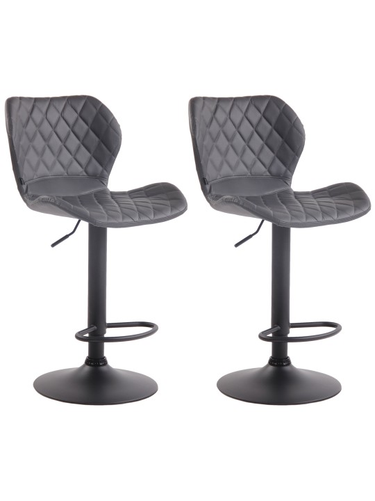 Sæt med 2 barstole kork imiteret læder, grå