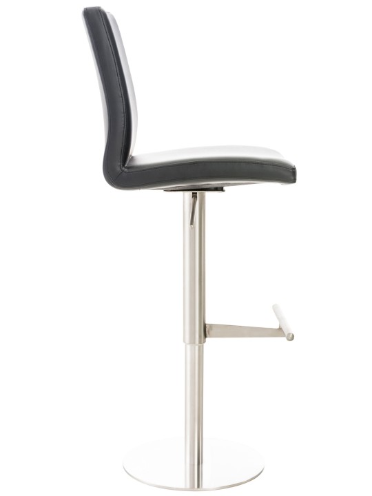 Sæt med 2 barstole Cadiz imiteret læder rustfrit stål, sort