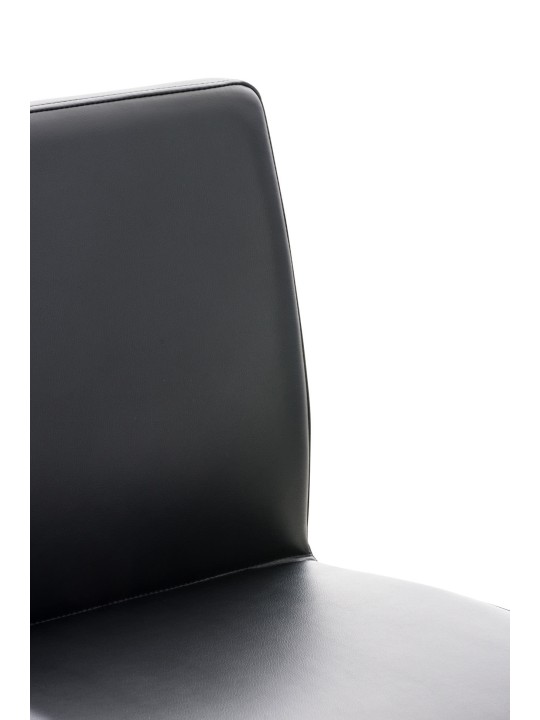 Sæt med 2 barstole Cadiz imiteret læder rustfrit stål, sort