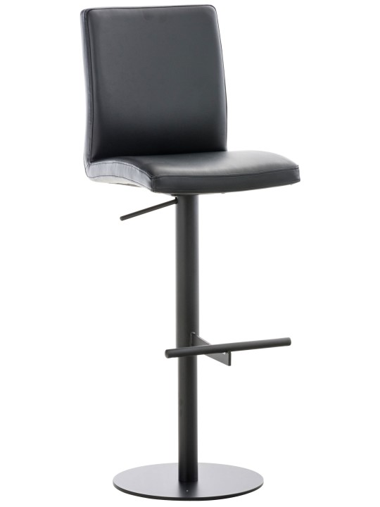 Sæt med 2 barstole Cadiz imiteret læder, sort