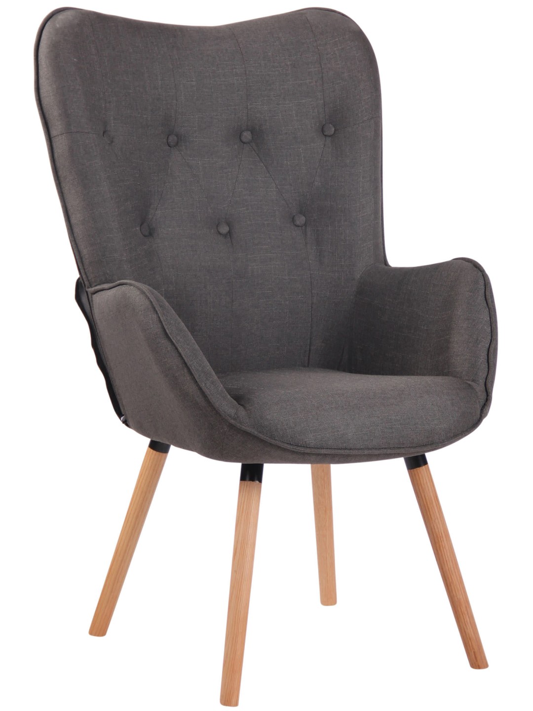 Liggestol Ashford stof naturligt, mørkegrå