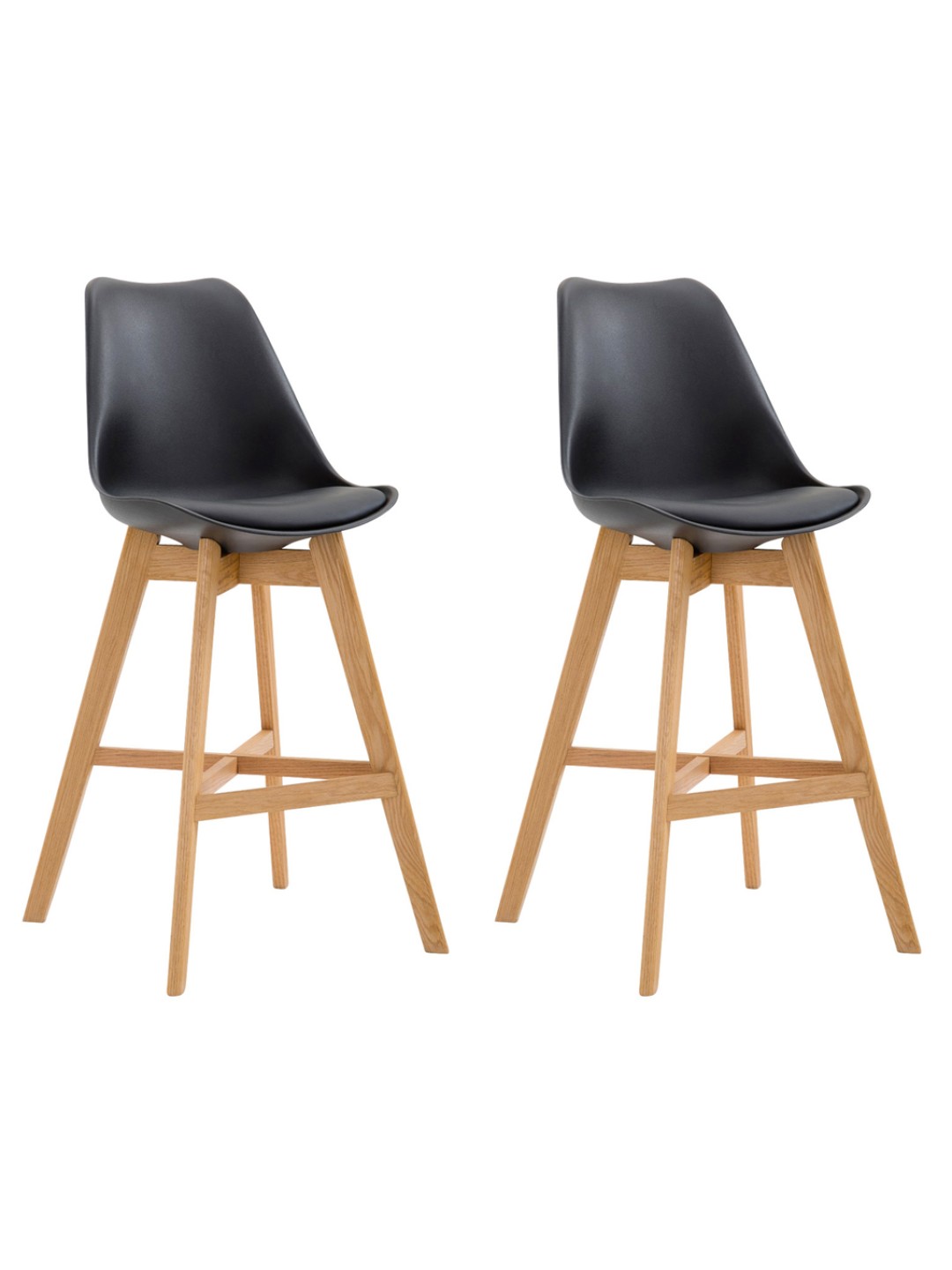 Sæt med 2 barstole Cannes plast natur, sort