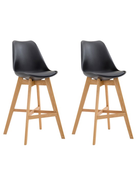 Sæt med 2 barstole Cannes plast natur, sort