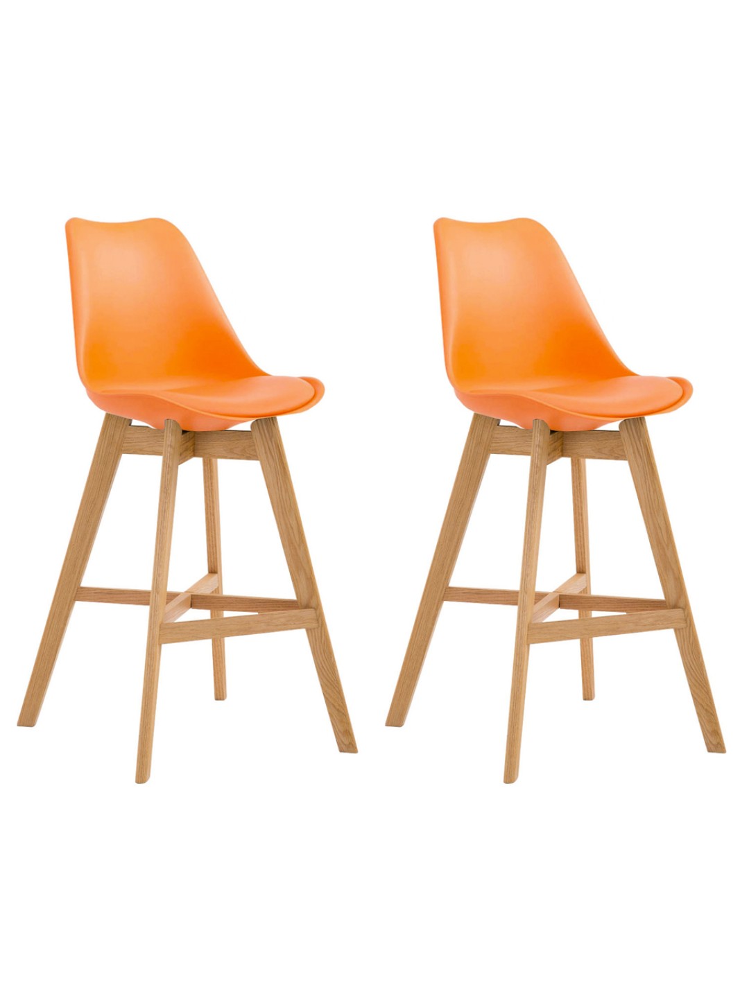 Sæt med 2 barstole Cannes plast natur, orange