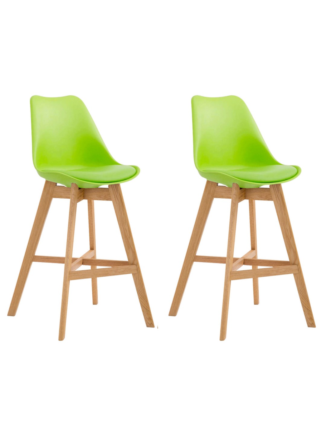 Sæt med 2 barstole Cannes plast natur, grøn