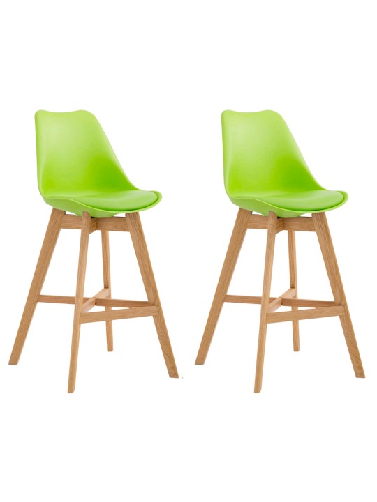 Sæt med 2 barstole Cannes plast natur, grøn