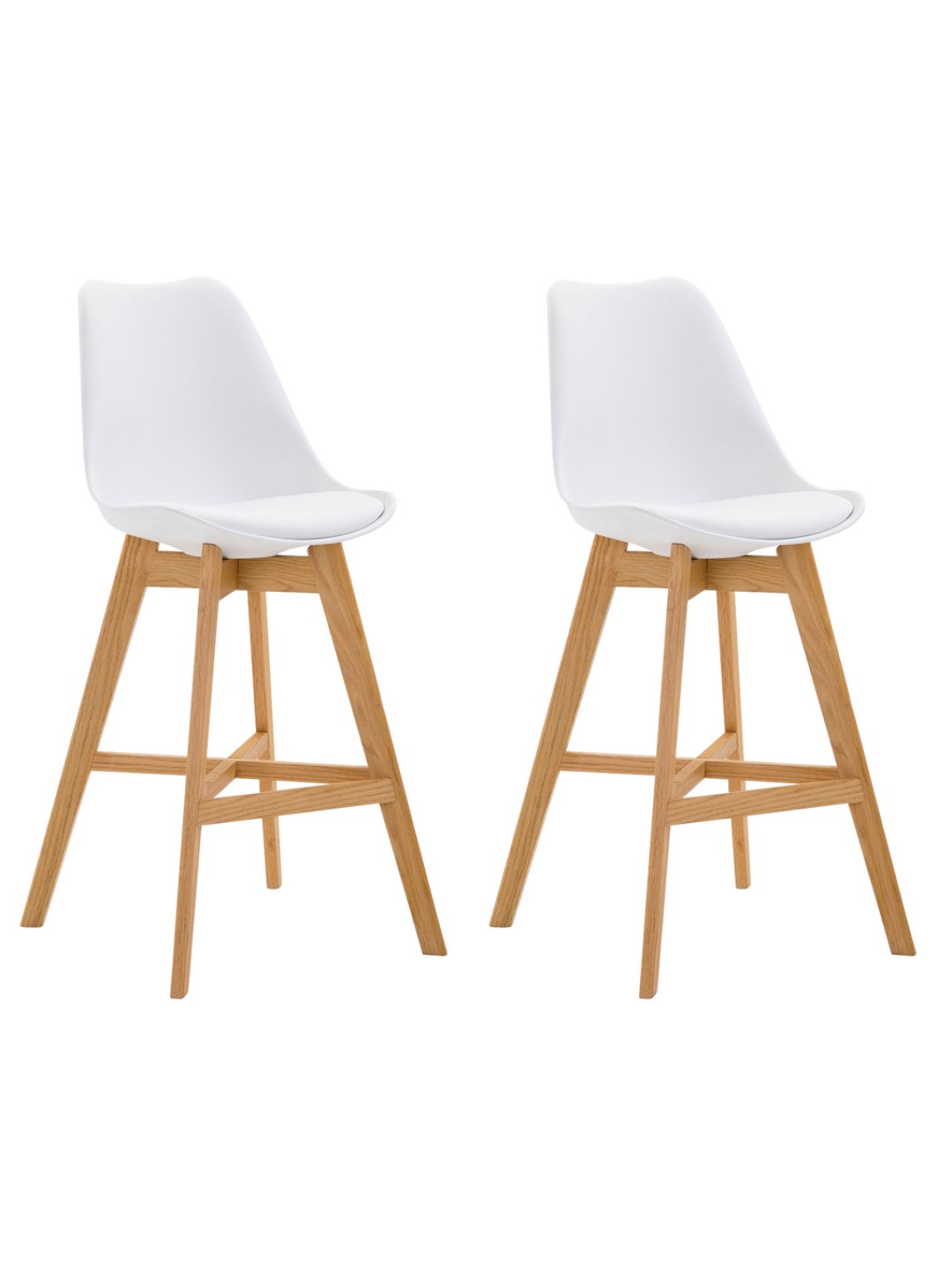 Sæt med 2 barstole Cannes plast natur, hvid