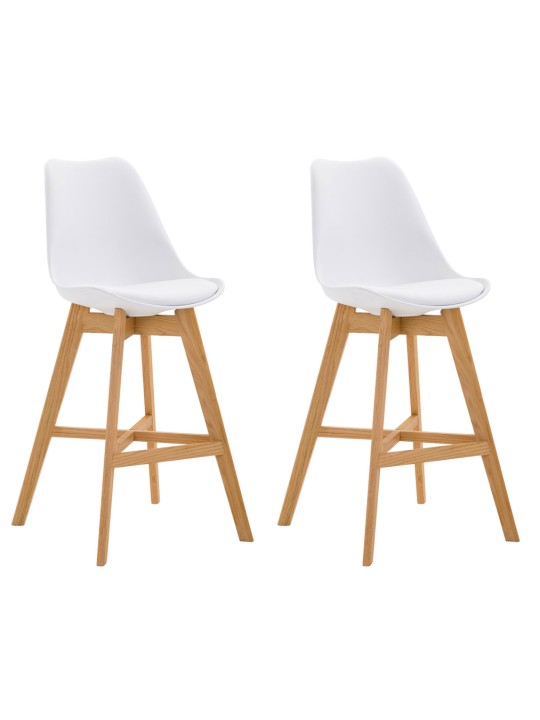 Sæt med 2 barstole Cannes plast natur, hvid