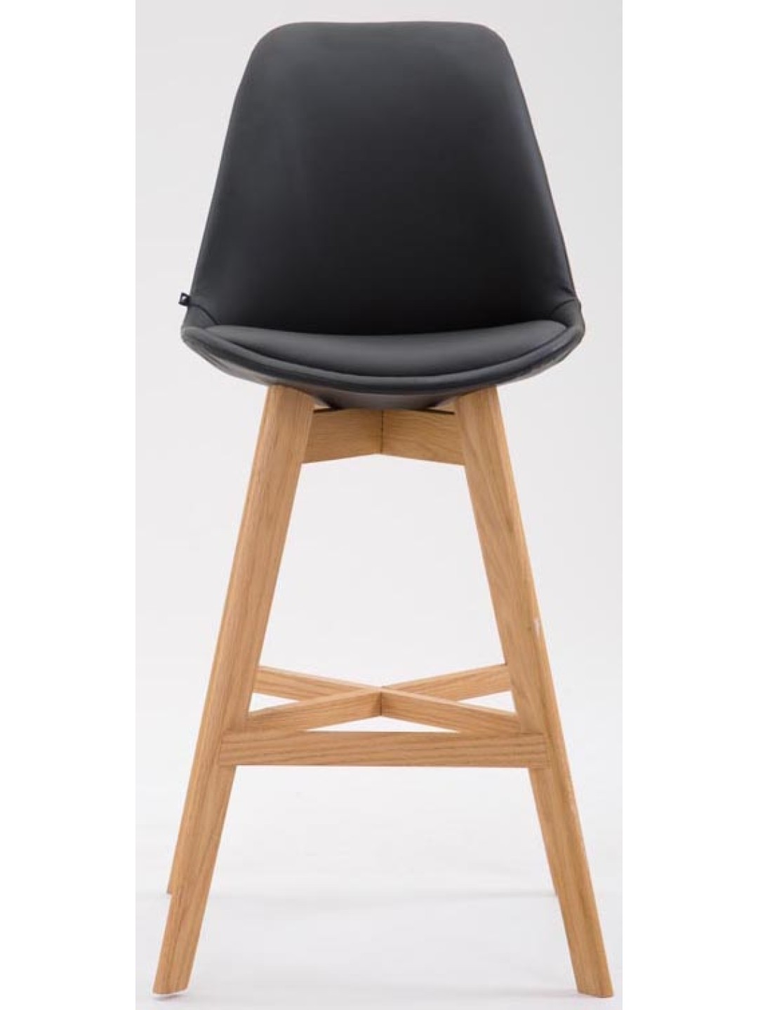 Sæt med 2 barstole Cannes imiteret læder Natura, sort