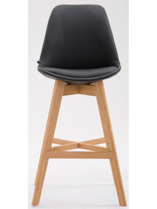 Sæt med 2 barstole Cannes imiteret læder Natura, sort