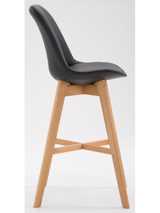 Sæt med 2 barstole Cannes imiteret læder Natura, sort