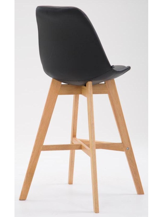 Sæt med 2 barstole Cannes imiteret læder Natura, sort