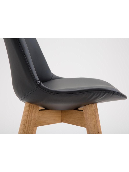 Sæt med 2 barstole Cannes imiteret læder Natura, sort