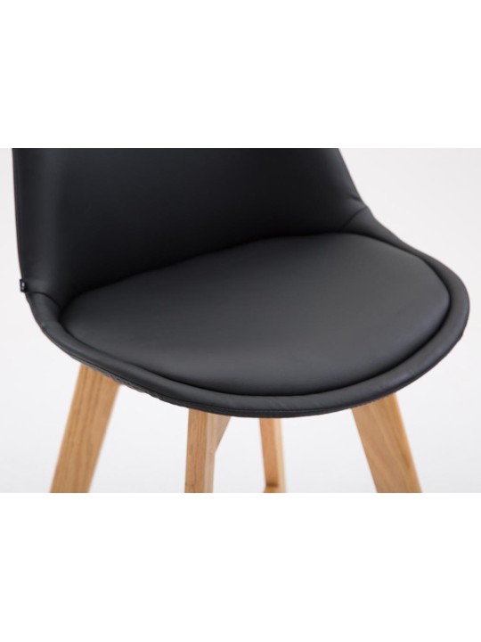 Sæt med 2 barstole Cannes imiteret læder Natura, sort