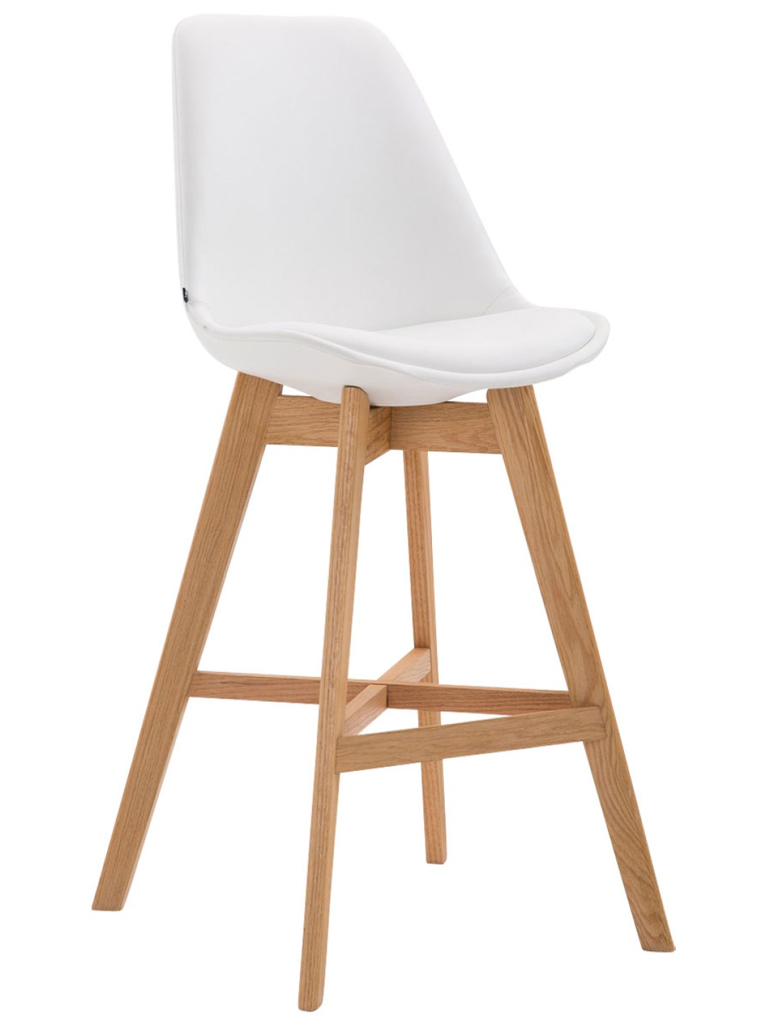 Sæt med 2 barstole Cannes imiteret læder natur, hvid