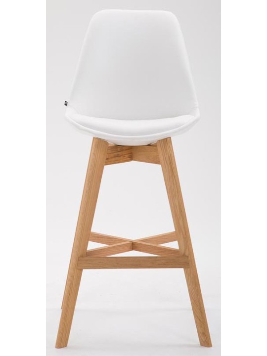 Sæt med 2 barstole Cannes imiteret læder natur, hvid