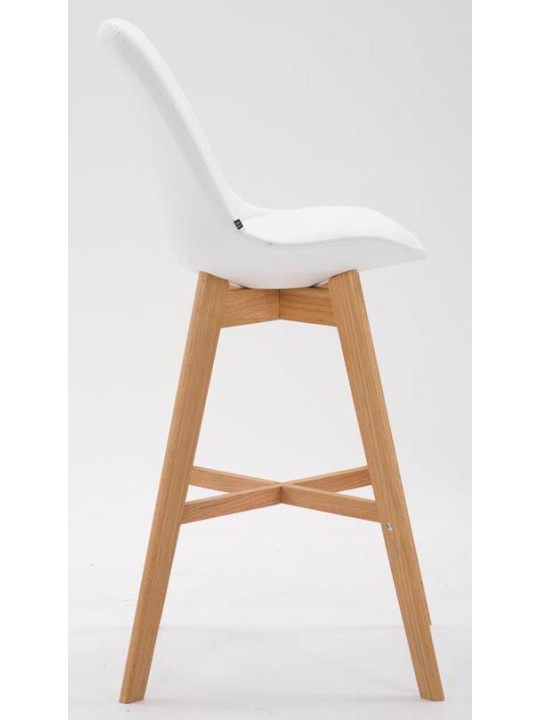 Sæt med 2 barstole Cannes imiteret læder natur, hvid