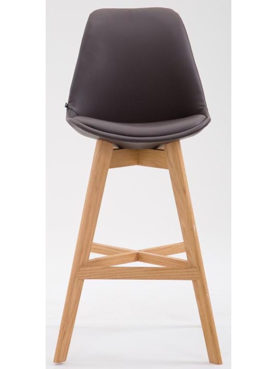 Sæt med 2 barstole Cannes imiteret læder natur, brun