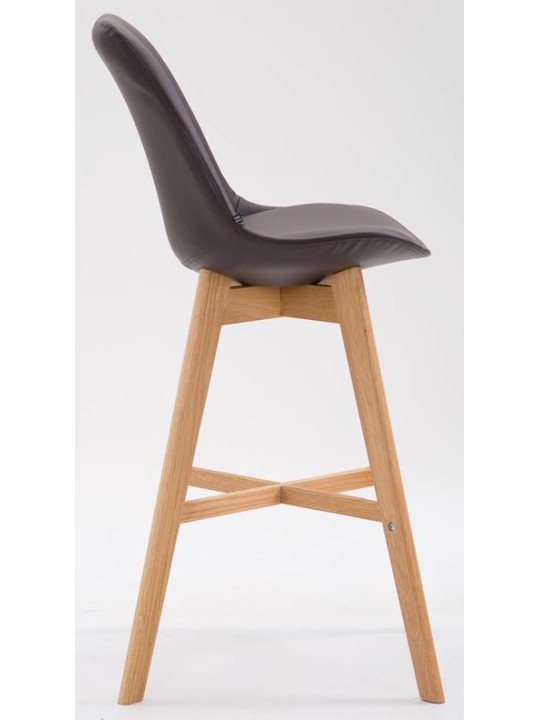 Sæt med 2 barstole Cannes imiteret læder natur, brun