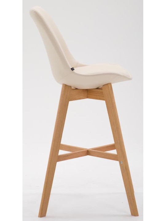 Sæt med 2 barstole Cannes imiteret læder natur, creme