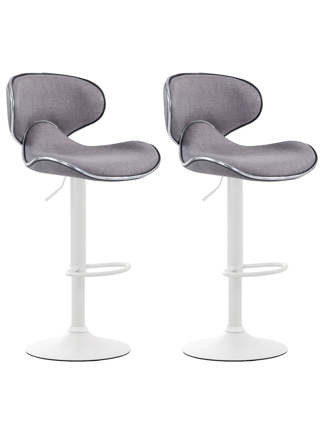 Sæt med 2 barstole Las Vegas V2 stof, lysegrå