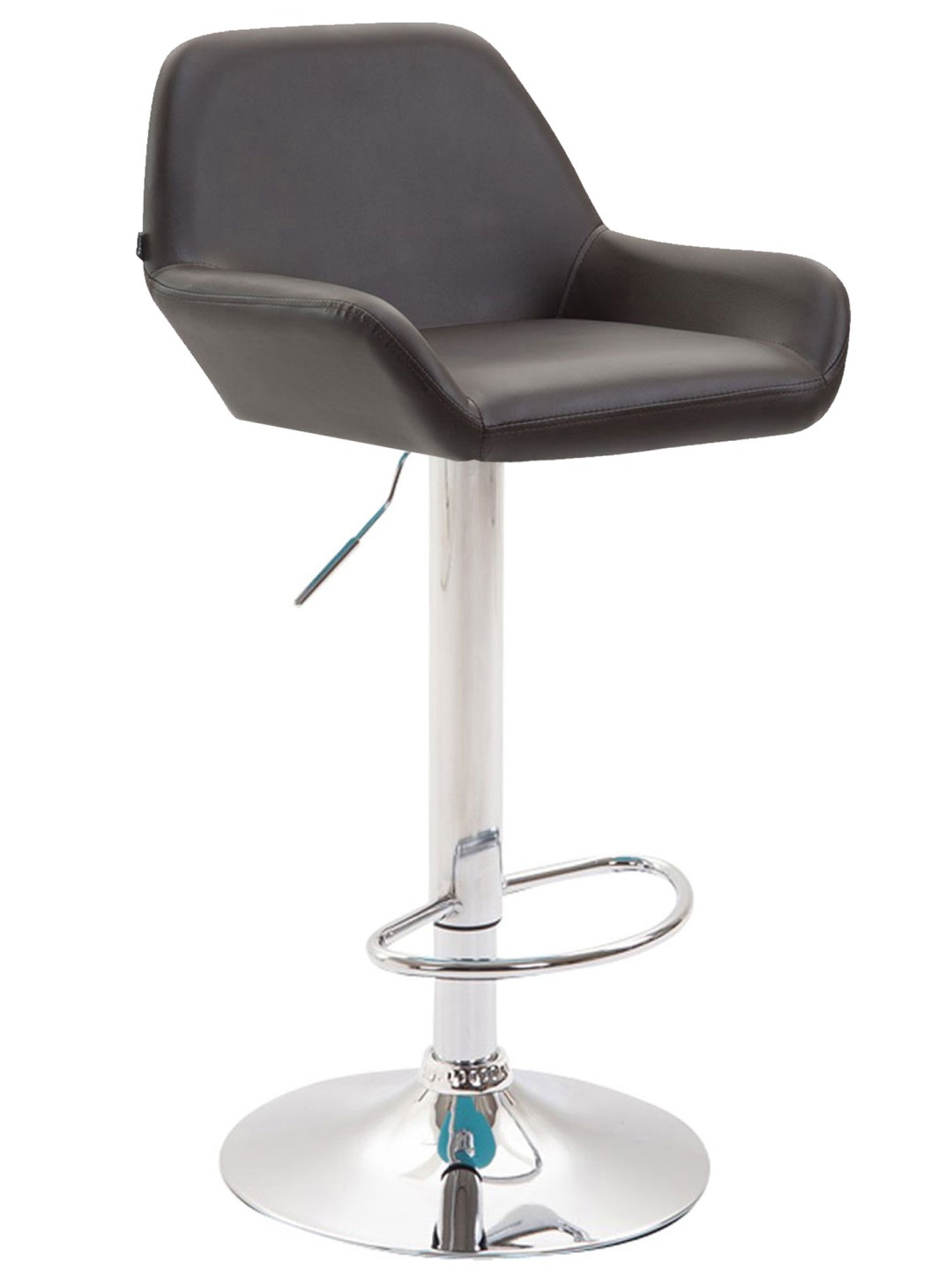 Sæt med 2 barstole Braga imiteret læder krom, brun