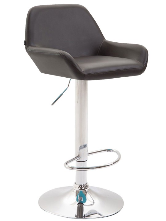 Sæt med 2 barstole Braga imiteret læder krom, brun Sæt med 2 barstole Braga imiteret læder krom, brun