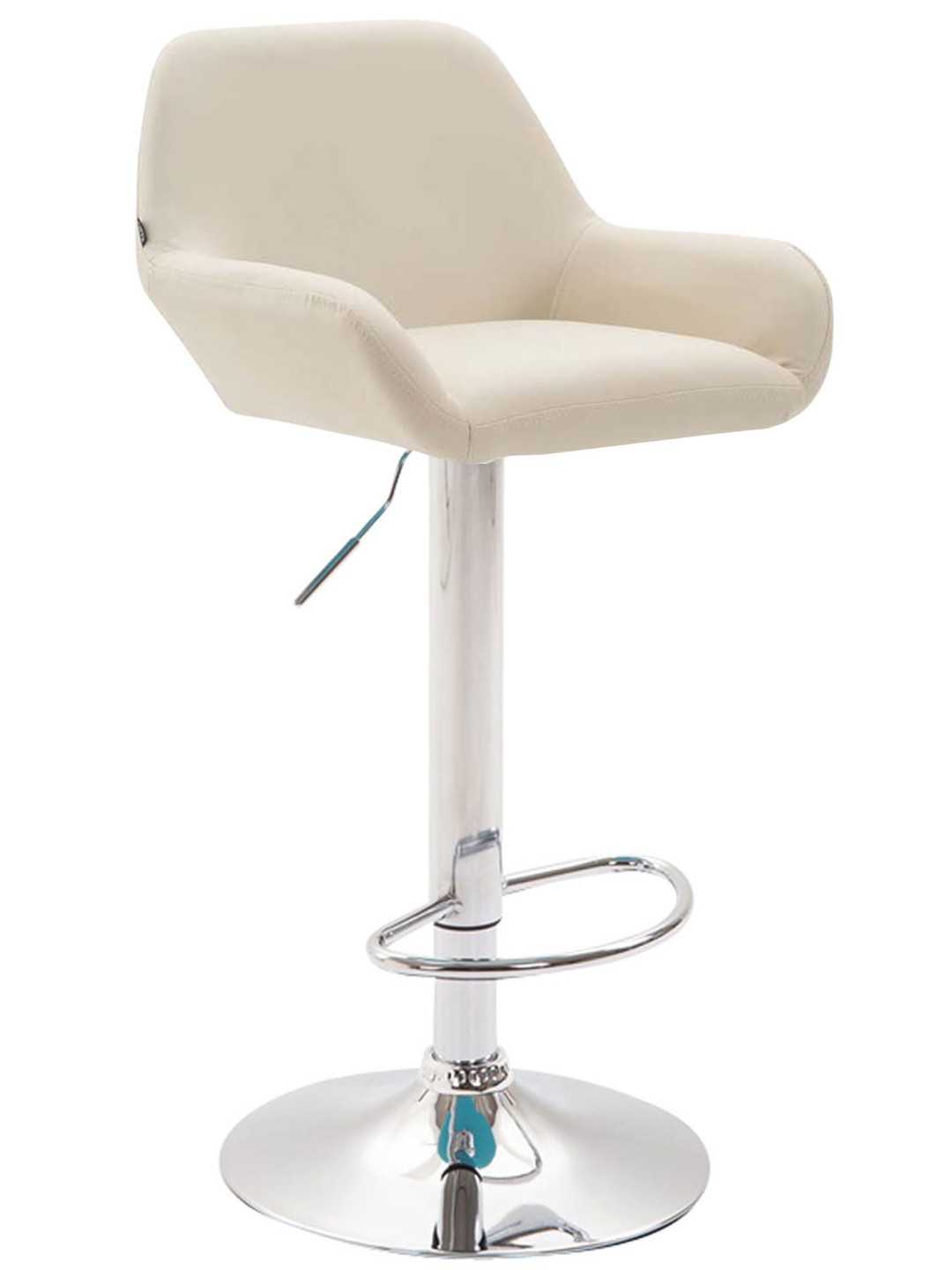 Sæt med 2 barstole Braga imiteret læder krom, creme